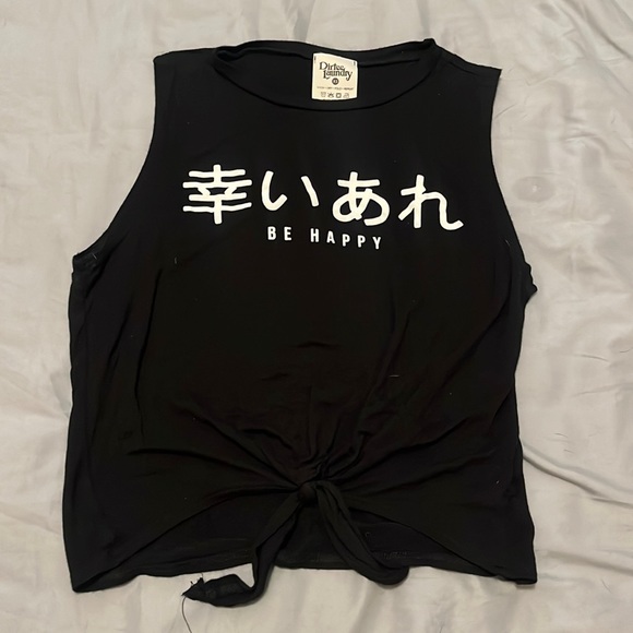 Dirtee Laundry Tops - Black “Be Happy” Tank